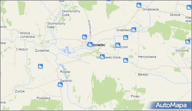 mapa Grabowiec-Góra, Grabowiec-Góra na mapie Targeo