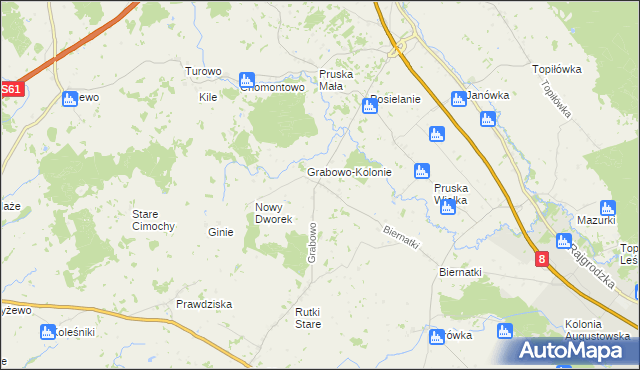 mapa Grabowo gmina Augustów, Grabowo gmina Augustów na mapie Targeo
