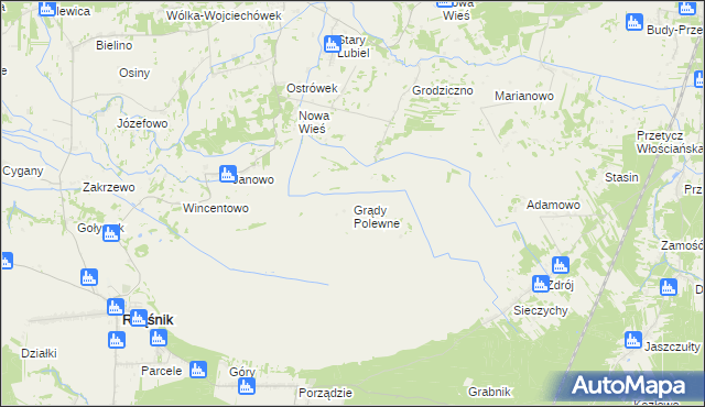 mapa Grądy Polewne, Grądy Polewne na mapie Targeo