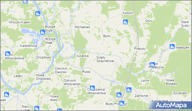 mapa Grądy Szlacheckie, Grądy Szlacheckie na mapie Targeo