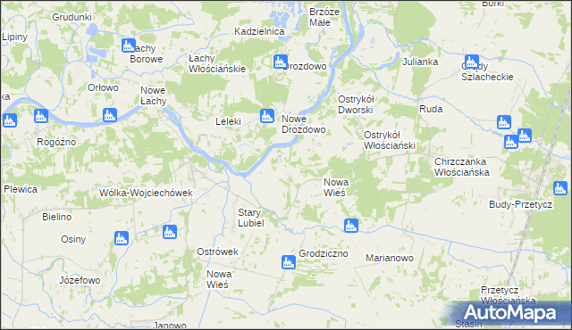 mapa Grądy Zalewne, Grądy Zalewne na mapie Targeo