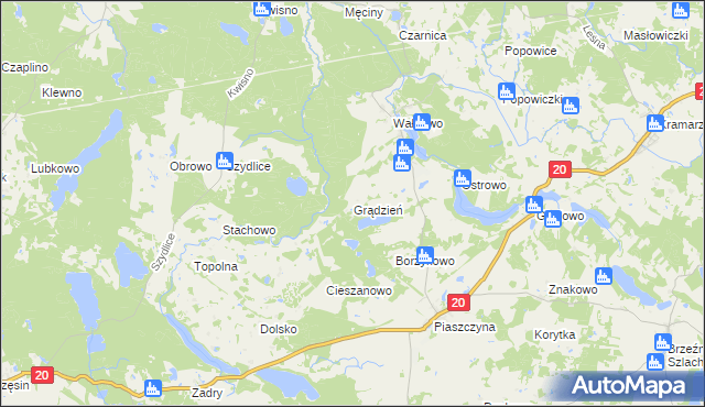 mapa Grądzień, Grądzień na mapie Targeo