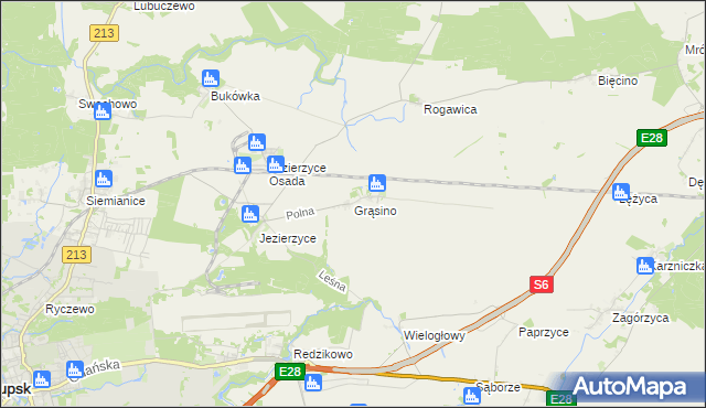 mapa Grąsino, Grąsino na mapie Targeo