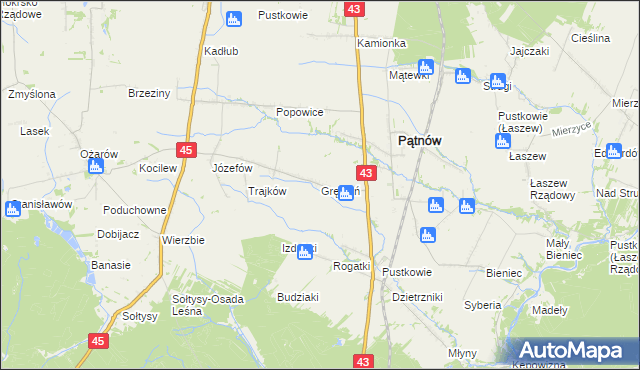 mapa Grębień, Grębień na mapie Targeo