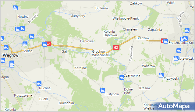 mapa Grochów Szlachecki, Grochów Szlachecki na mapie Targeo