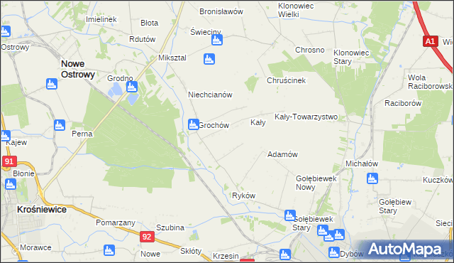 mapa Grochówek, Grochówek na mapie Targeo
