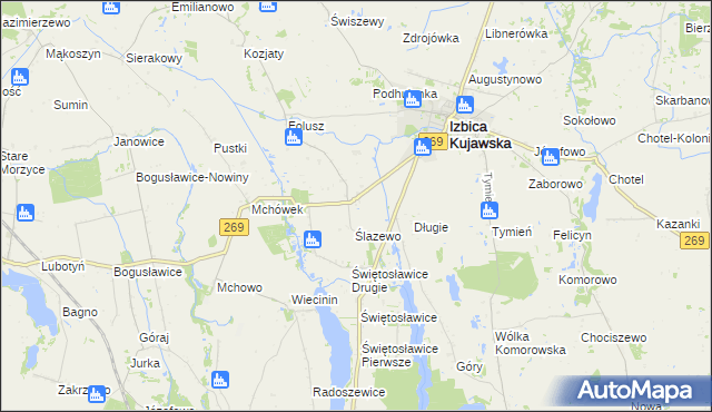 mapa Grochowiska gmina Izbica Kujawska, Grochowiska gmina Izbica Kujawska na mapie Targeo