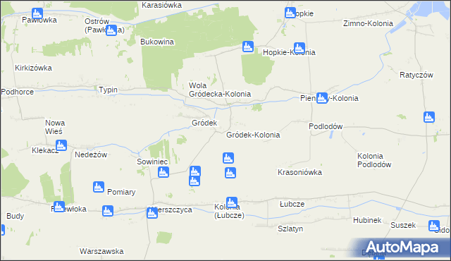 mapa Gródek-Kolonia gmina Jarczów, Gródek-Kolonia gmina Jarczów na mapie Targeo