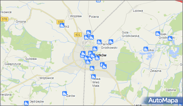 mapa Grodków powiat brzeski, Grodków powiat brzeski na mapie Targeo