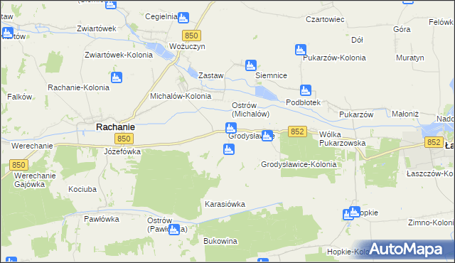 mapa Grodysławice, Grodysławice na mapie Targeo