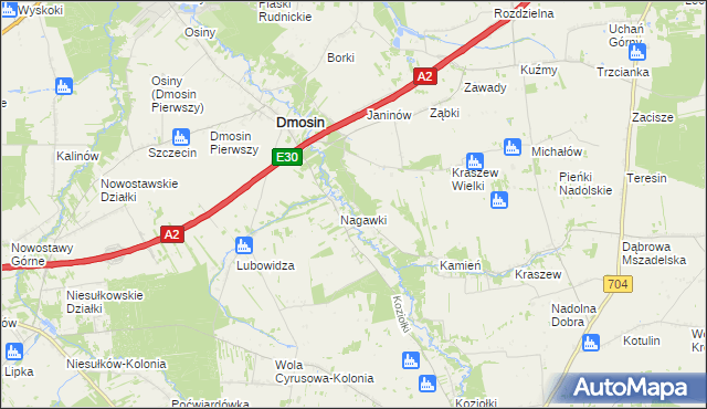 mapa Grodzisk gmina Dmosin, Grodzisk gmina Dmosin na mapie Targeo