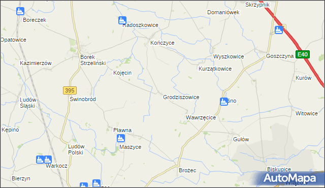 mapa Grodziszowice, Grodziszowice na mapie Targeo