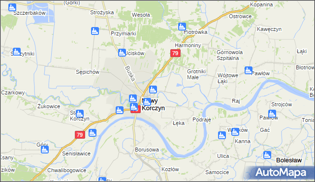 mapa Grotniki Duże, Grotniki Duże na mapie Targeo