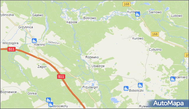 mapa Grotniki gmina Bobolice, Grotniki gmina Bobolice na mapie Targeo