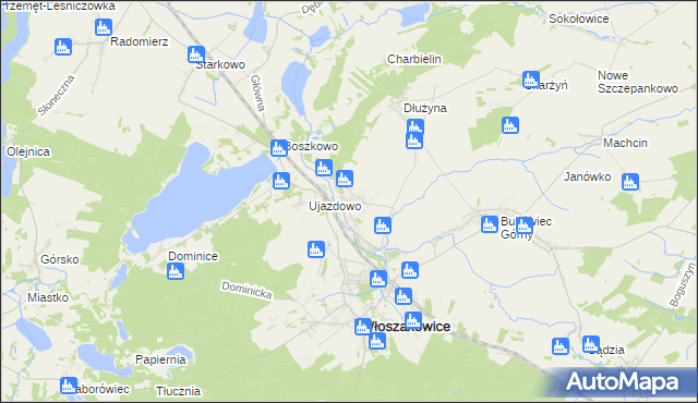 mapa Grotniki gmina Włoszakowice, Grotniki gmina Włoszakowice na mapie Targeo