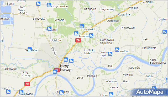 mapa Grotniki Małe, Grotniki Małe na mapie Targeo