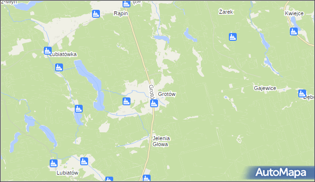 mapa Grotów gmina Drezdenko, Grotów gmina Drezdenko na mapie Targeo