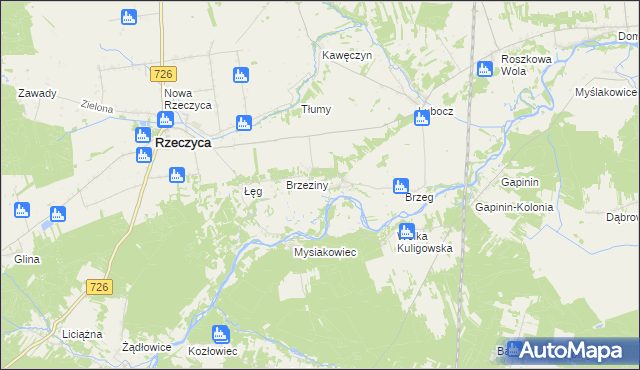 mapa Grotowice gmina Rzeczyca, Grotowice gmina Rzeczyca na mapie Targeo