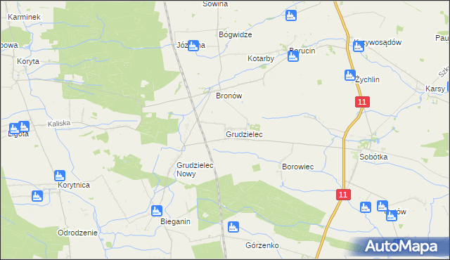 mapa Grudzielec, Grudzielec na mapie Targeo
