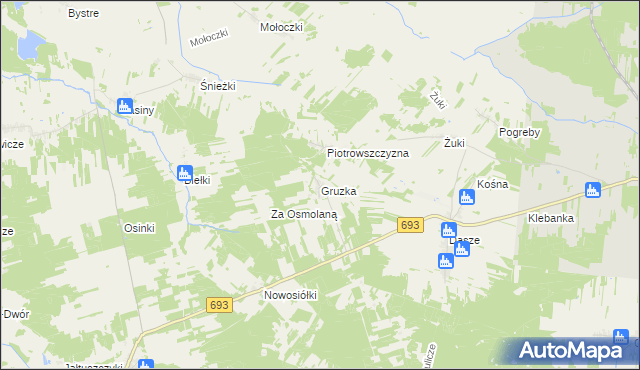 mapa Gruzka, Gruzka na mapie Targeo