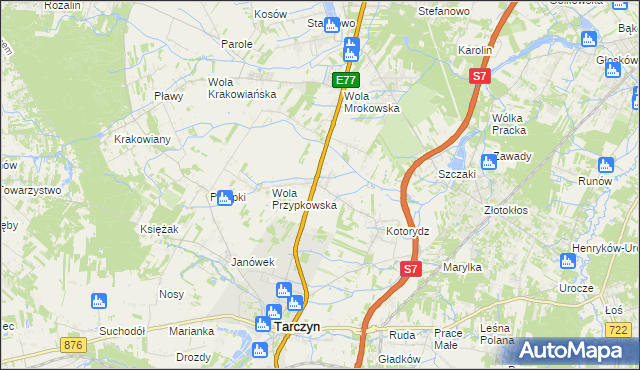 mapa Grzędy gmina Tarczyn, Grzędy gmina Tarczyn na mapie Targeo