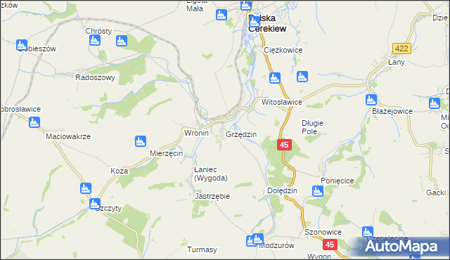 mapa Grzędzin, Grzędzin na mapie Targeo