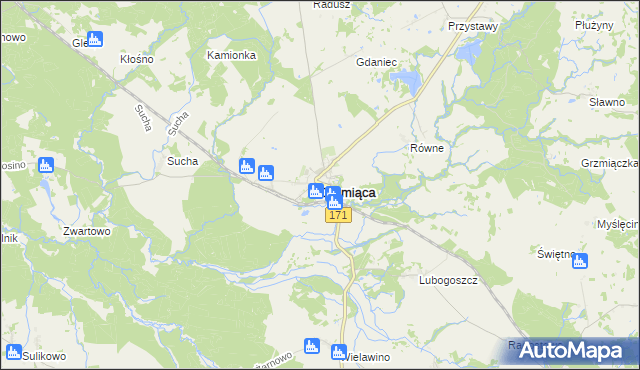 mapa Grzmiąca powiat szczecinecki, Grzmiąca powiat szczecinecki na mapie Targeo