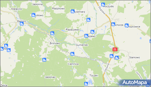 mapa Gumieniec, Gumieniec na mapie Targeo