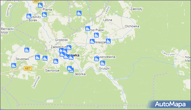 mapa Guszczewina, Guszczewina na mapie Targeo