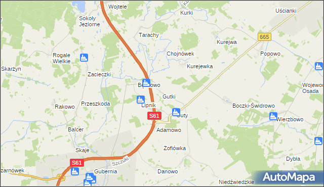 mapa Gutki, Gutki na mapie Targeo