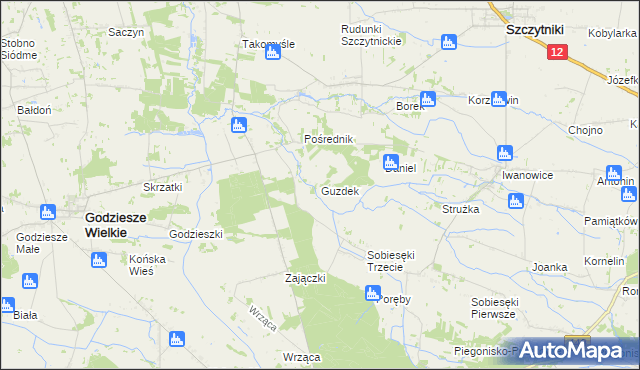 mapa Guzdek, Guzdek na mapie Targeo