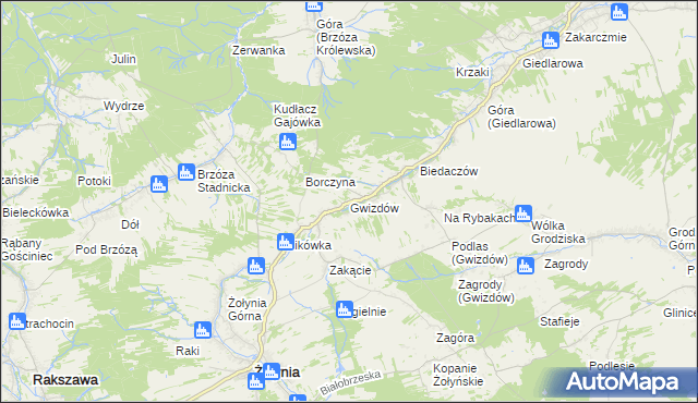 mapa Gwizdów gmina Leżajsk, Gwizdów gmina Leżajsk na mapie Targeo