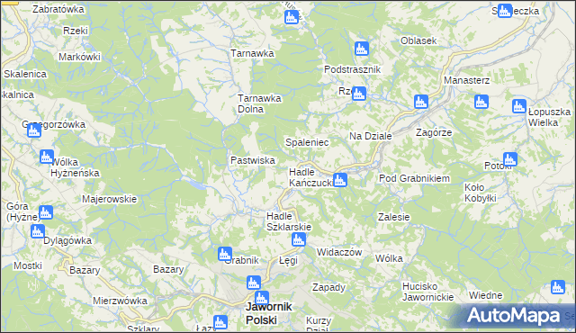 mapa Hadle Kańczuckie, Hadle Kańczuckie na mapie Targeo