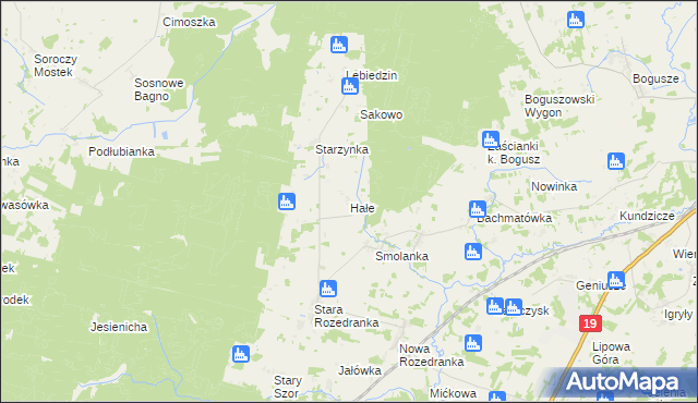 mapa Hałe, Hałe na mapie Targeo