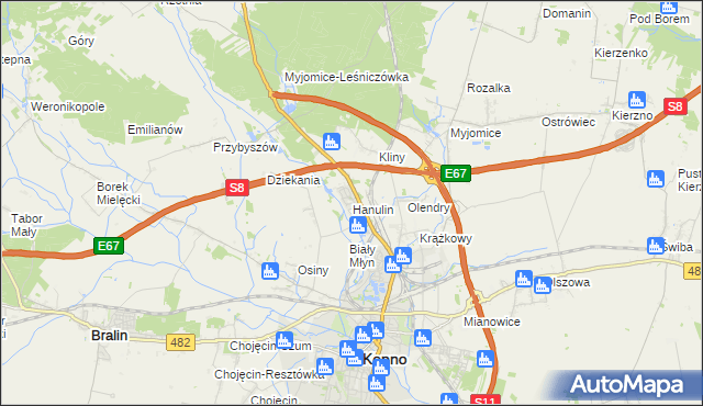 mapa Hanulin, Hanulin na mapie Targeo