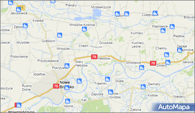 mapa Hebdów, Hebdów na mapie Targeo