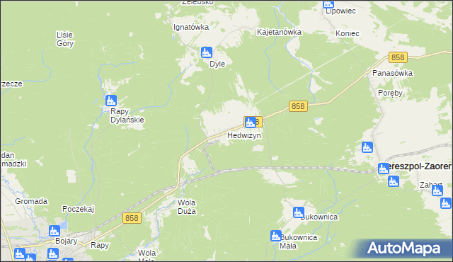 mapa Hedwiżyn, Hedwiżyn na mapie Targeo