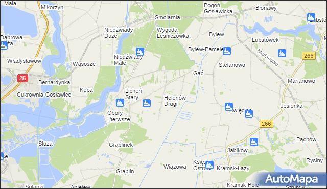 mapa Helenów Drugi gmina Kramsk, Helenów Drugi gmina Kramsk na mapie Targeo