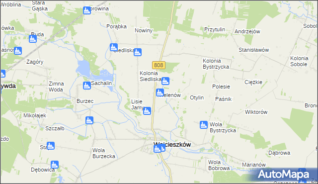 mapa Helenów gmina Wojcieszków, Helenów gmina Wojcieszków na mapie Targeo