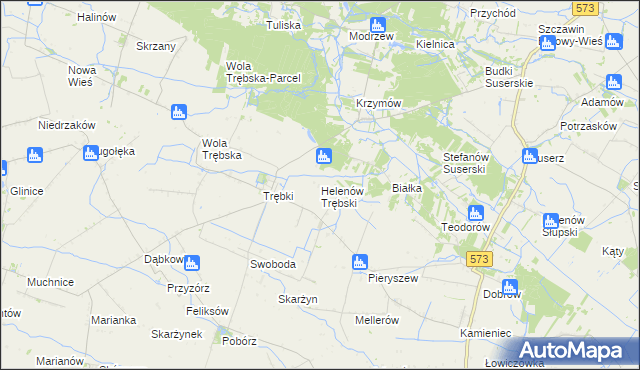 mapa Helenów Trębski, Helenów Trębski na mapie Targeo