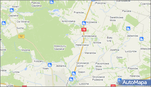 mapa Helenówka gmina Zwoleń, Helenówka gmina Zwoleń na mapie Targeo