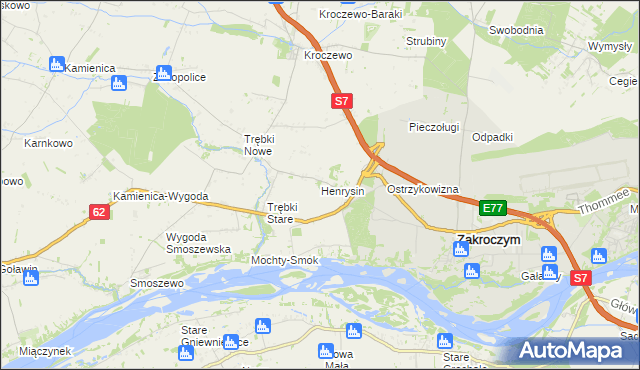 mapa Henrysin gmina Zakroczym, Henrysin gmina Zakroczym na mapie Targeo