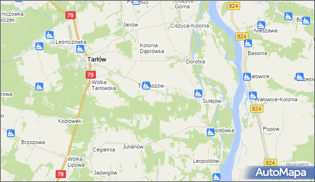 mapa Hermanów gmina Tarłów, Hermanów gmina Tarłów na mapie Targeo