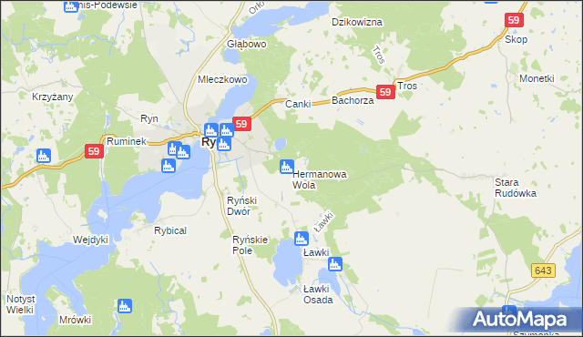 mapa Hermanowa Wola, Hermanowa Wola na mapie Targeo