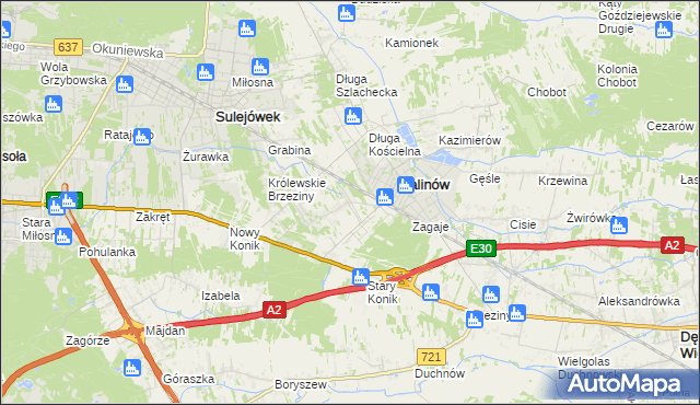 mapa Hipolitów gmina Halinów, Hipolitów gmina Halinów na mapie Targeo