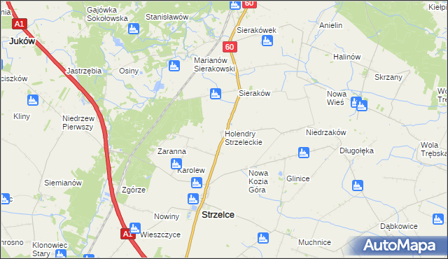 mapa Holendry Strzeleckie, Holendry Strzeleckie na mapie Targeo