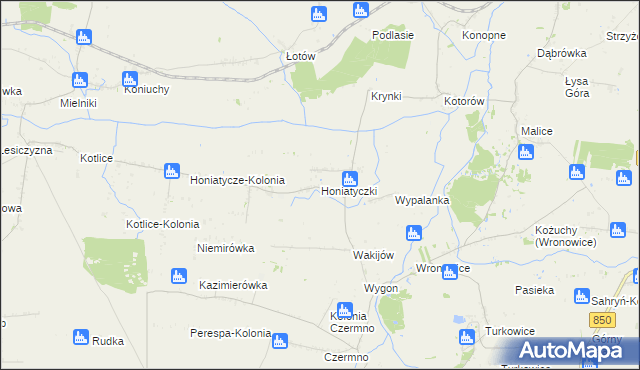 mapa Honiatyczki, Honiatyczki na mapie Targeo