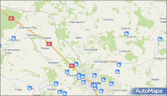 mapa Hornostaje, Hornostaje na mapie Targeo