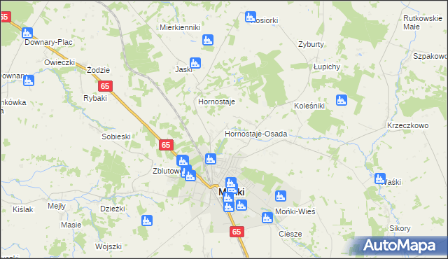 mapa Hornostaje-Osada, Hornostaje-Osada na mapie Targeo