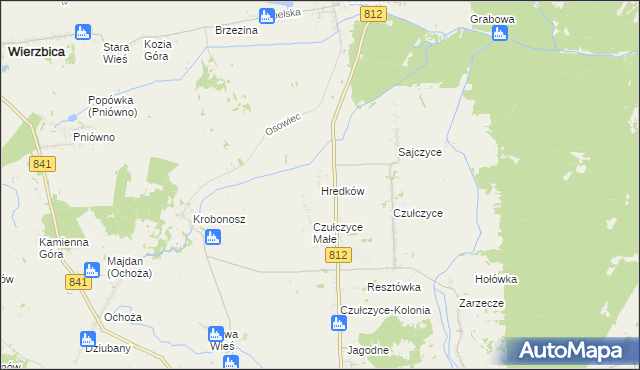 mapa Hredków, Hredków na mapie Targeo